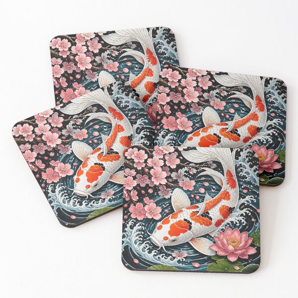 Item preview, Majestic Koi Fish - Lotus Flower Sakura Ripples Art designed and sold by GrinGalore.