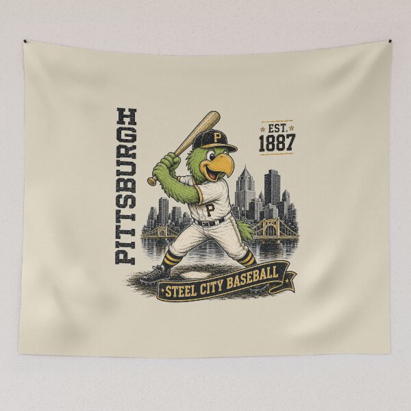 Item preview, Pittsburgh Steel City Baseball Vintage Parrot Mascot designed and sold by GhostDawgs.