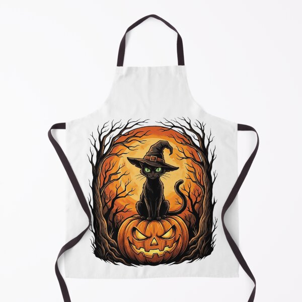 Item preview, Black Cat Witch Hat Pumpkin Full Moon Halloween Art designed and sold by ArtLabCreations.
