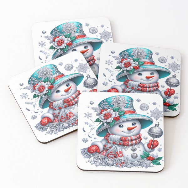 Item preview,  Festive Snowman with Red Christmas Ornament designed and sold by JanChryzostom.
