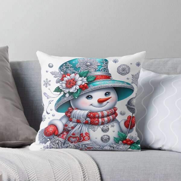 Item preview,  Festive Snowman with Red Christmas Ornament designed and sold by JanChryzostom.