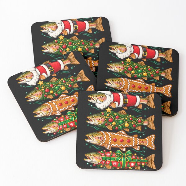 Item preview, Christmas Fishing Trout  Angler Holiday Santa Fish Lover Festive Fly designed and sold by AlvinObrien.