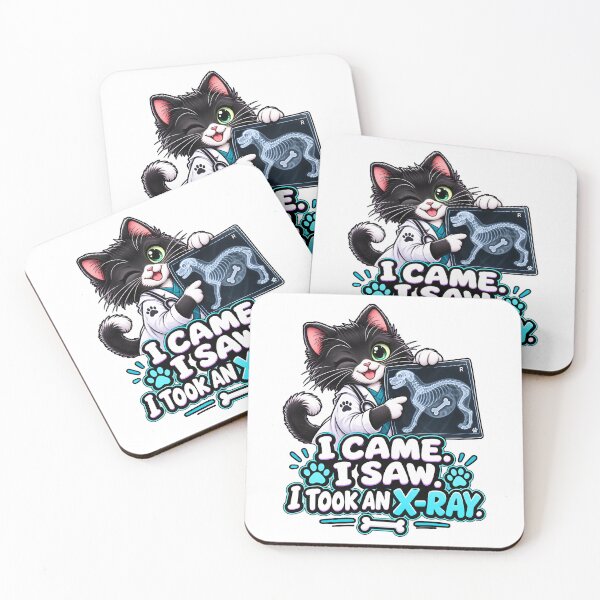 Item preview, I Came I Saw I Took an X-Ray – Funny Veterinary Radiology Cat designed and sold by Bettybee00.