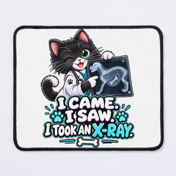 Item preview, I Came I Saw I Took an X-Ray – Funny Veterinary Radiology Cat designed and sold by Bettybee00.