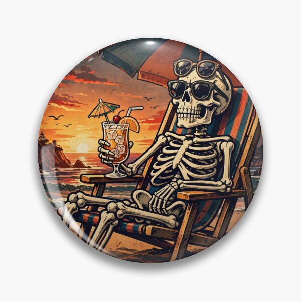 Item preview, Dead Tired Funny Skeleton Beach Poster designed and sold by MojoHill.