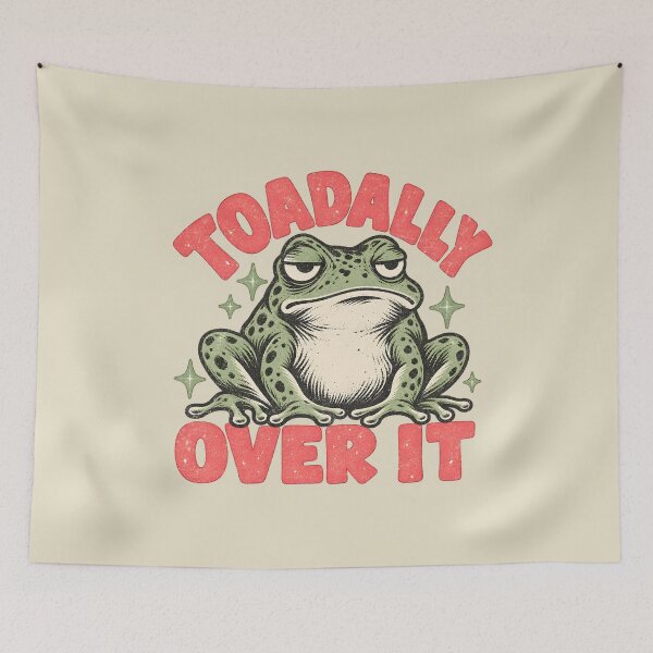 Item preview, Toadally Over It – Grumpy Retro Toad Pun designed and sold by AwesomeBeyondLimits.