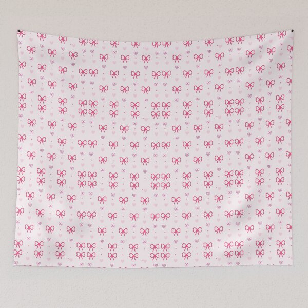Item preview, Pink Coquette Bows and Tiny Hearts on Soft Pink designed and sold by katerin17.