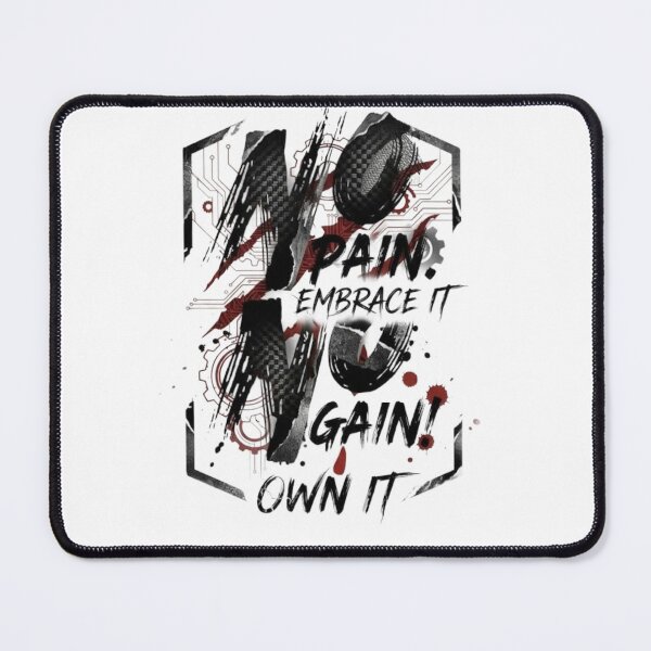 Item preview, No Pain No Gain - Mechanical & Grunge Typography T-Shirt Design designed and sold by Khennshe-Designs.