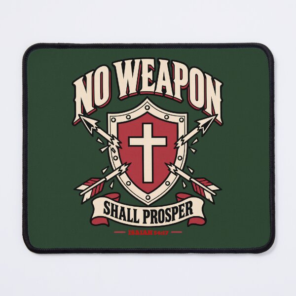 Item preview, No Weapon Shall Prosper Isaiah 54:17 Shield Cross Christian Bible Verse for Men designed and sold by HooptownRV.