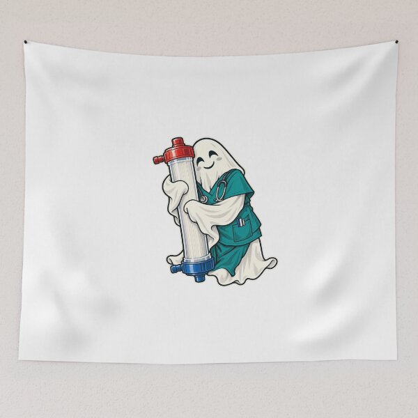 Item preview, Dialysis Nurse Halloween — Ghost Nurse and Dialysis Filter designed and sold by UrbanCanvvas.