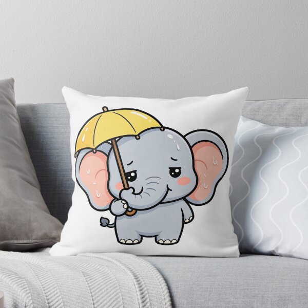 Item preview, It was raining, and the baby elephant was holding a small umbrella in its trunk. designed and sold by THITIMON2527.