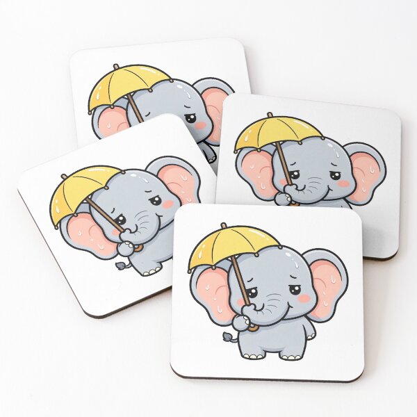 Item preview, It was raining, and the baby elephant was holding a small umbrella in its trunk. designed and sold by THITIMON2527.