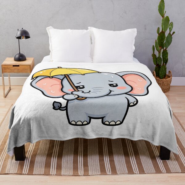 Item preview, It was raining, and the baby elephant was holding a small umbrella in its trunk. designed and sold by THITIMON2527.