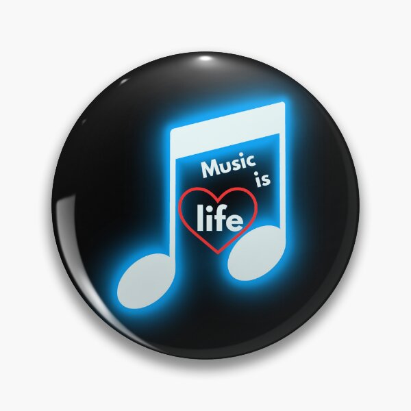 Item preview, Music Is Life - Glowing Neon Musical Note Heart Graphic designed and sold by Frafri92.