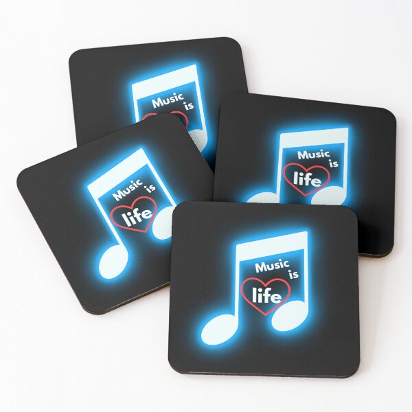 Item preview, Music Is Life - Glowing Neon Musical Note Heart Graphic designed and sold by Frafri92.
