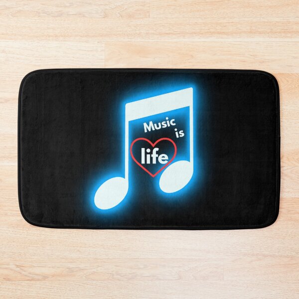 Item preview, Music Is Life - Glowing Neon Musical Note Heart Graphic designed and sold by Frafri92.