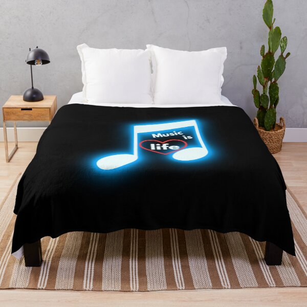 Item preview, Music Is Life - Glowing Neon Musical Note Heart Graphic designed and sold by Frafri92.