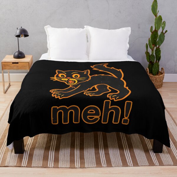 Item preview, Angry Black Cat Meh Retro Cartoon designed and sold by GiaoCalonas.