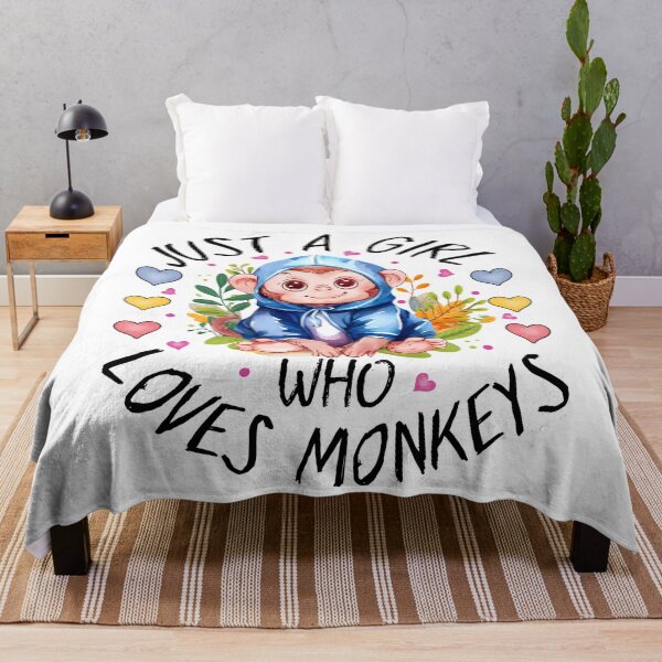 Item preview, Just A Girl Who Loves Monkeys, cool design designed and sold by MoSaid.