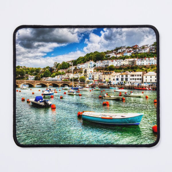 Item preview, Looe Harbour and Bridge Under Dramatic Cornwall Skies, England designed and sold by Paul Thompson Photography.