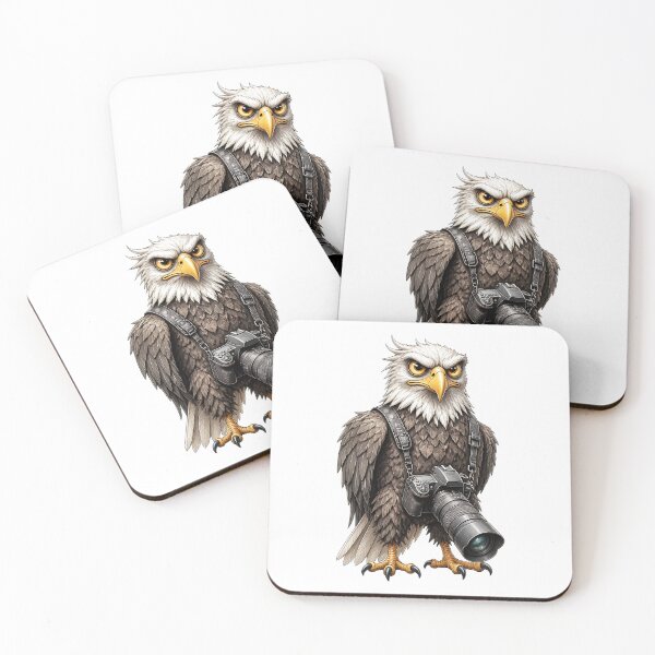 Item preview, Eagle with Camera Wildlife Photographer Bird Cartoon Art designed and sold by Wilcox PhotoArt.