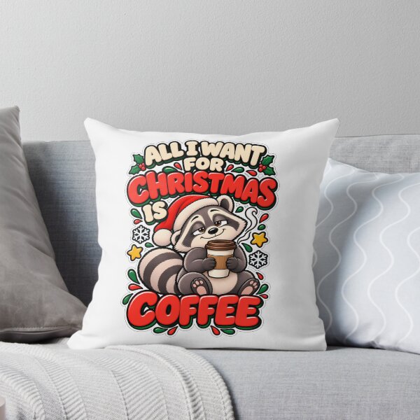 Item preview, Funny Christmas Raccoon Coffee Lover Santa Cartoon designed and sold by BDLuck2021.