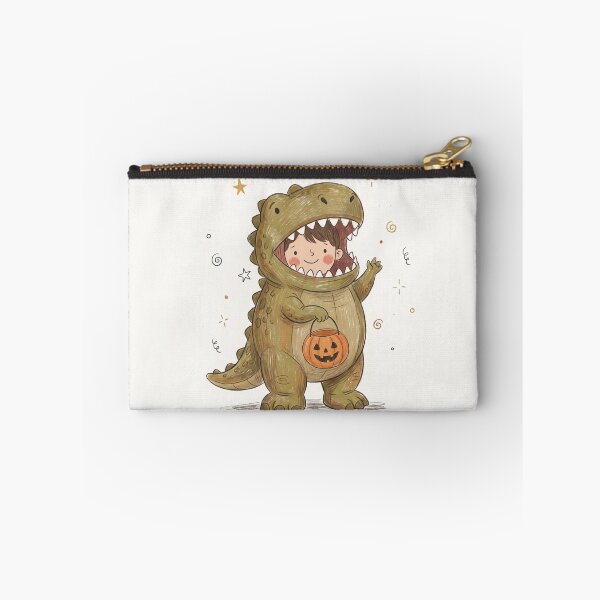 Item preview, Cute Little Dinosaur Kid Halloween Pumpkin Bucket Pencil Drawing Illustration  designed and sold by Pasteltone.