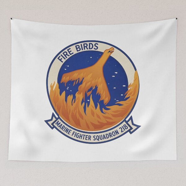 Item preview, Marine Fighter Squadron 218 "Fire Birds" Patch designed and sold by CharlieDesings.