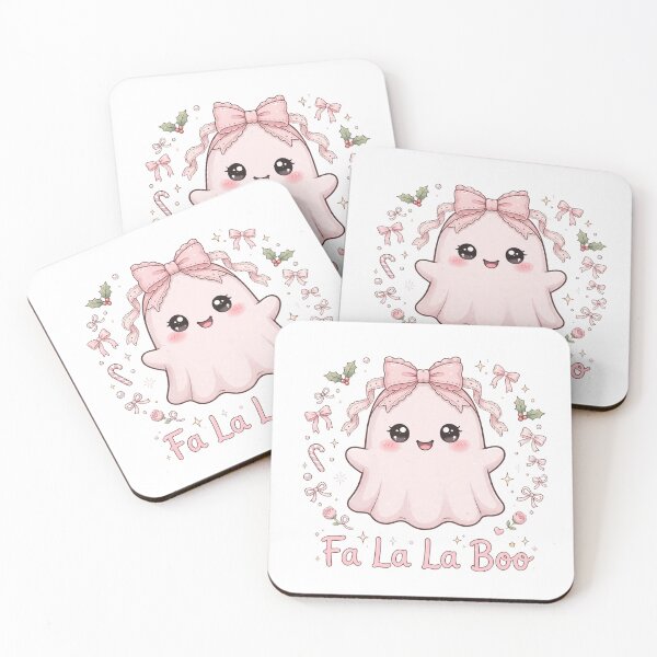 Item preview, Fa La La La Boo | Cute Pink Christmas Ghost Coquette Kawaii Holiday designed and sold by Mittu96.