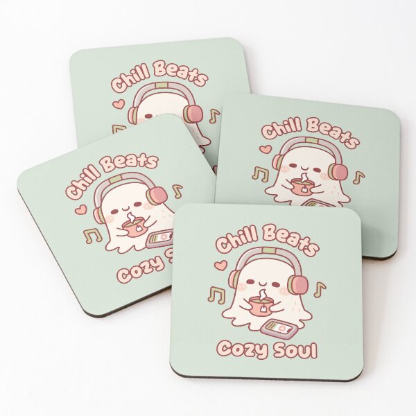 Item preview, Chill Beats Cozy Soul Cute Ghost With Headphones designed and sold by rustydoodle.