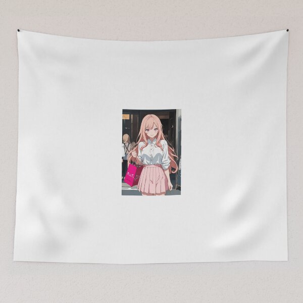 Item preview, Cute Anime Girl Shopping in Pink Outfit designed and sold by iloveanimechibi.