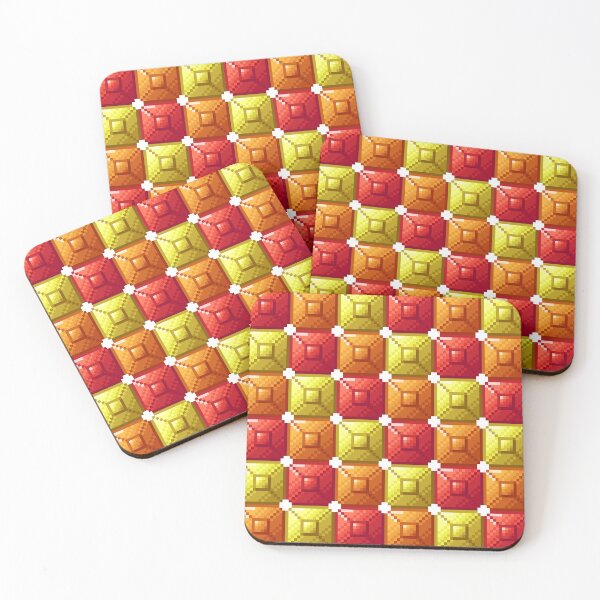 Item preview, Square cut gems of warm colours pixelart pattern designed and sold by CyberphnxArtz.