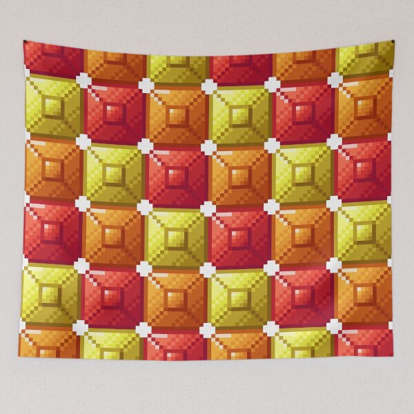 Item preview, Square cut gems of warm colours pixelart pattern designed and sold by CyberphnxArtz.