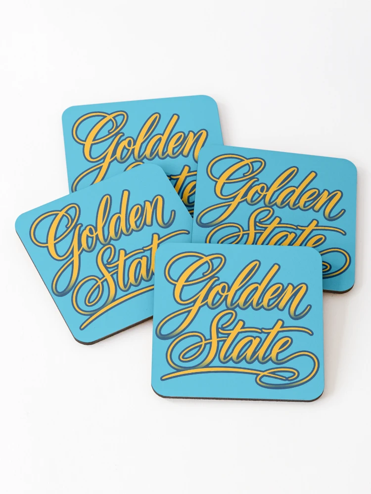 Thumbnail 1 of 5, Coasters (Set of 4), California Golden State Script Lettering designed and sold by Downloadable Creations .