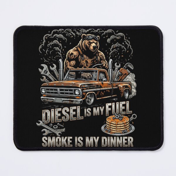 Item preview, Vintage Diesel Pickup Truck Mechanic Bear With Tools and Pancake Illustration designed and sold by ArcaneArtistry.
