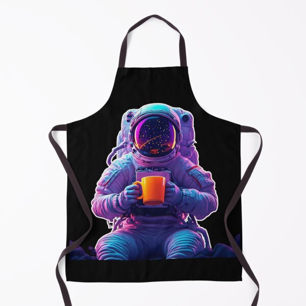 Item preview, Minimalist Cyberpunk Astronaut Drinking Glowing Nebula Coffee designed and sold by Cyber Gold Studio.