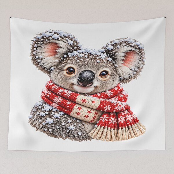 Item preview, Winter Koala with Red Snowflake Scarf designed and sold by JanChryzostom.