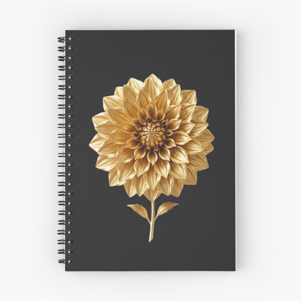 Item preview, Golden Dahlia Flower Elegant Metallic Botanical Art designed and sold by Midnight Gilded.