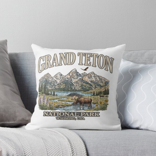 Item preview, Grand Teton National Park Vintage Mountain Lake Moose designed and sold by amberwell-snake.