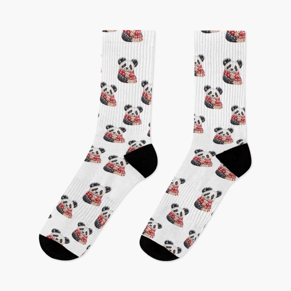 Item preview, Winter Panda with Red Snowflake Scarf designed and sold by JanChryzostom.