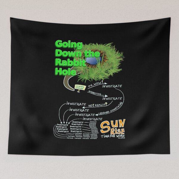 Item preview, Going down the rabbit hole - DARK-COLOURED tops designed and sold by LittleGreyMan2026.