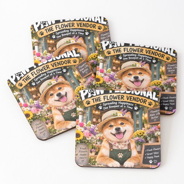 Item preview, Paw-Fessional Shiba Inu Florist – Cute Flower Shop Dog Design designed and sold by TeeVibeHaus.