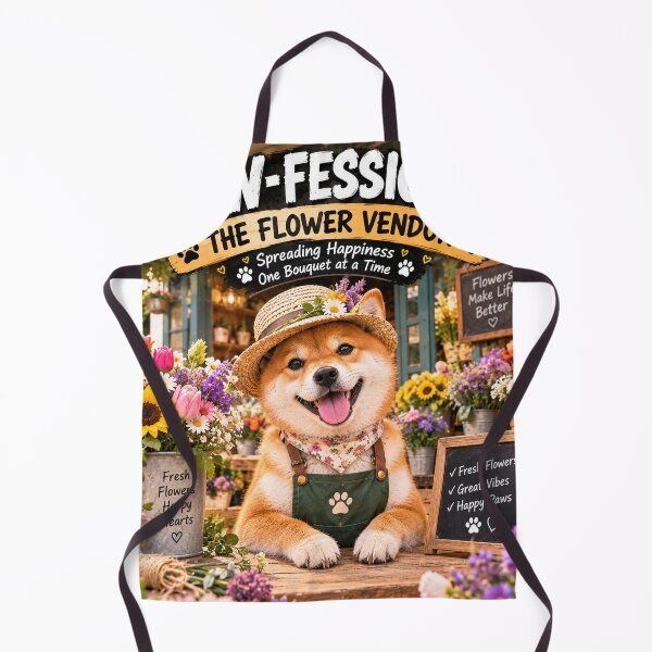 Item preview, Paw-Fessional Shiba Inu Florist – Cute Flower Shop Dog Design designed and sold by TeeVibeHaus.