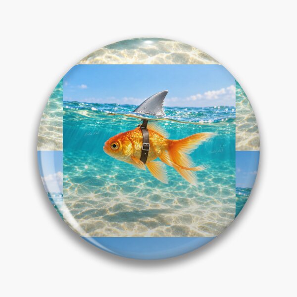 Item preview,  Small Fish, Big Confidence – Goldfish with Shark Fin designed and sold by LuluLeb.
