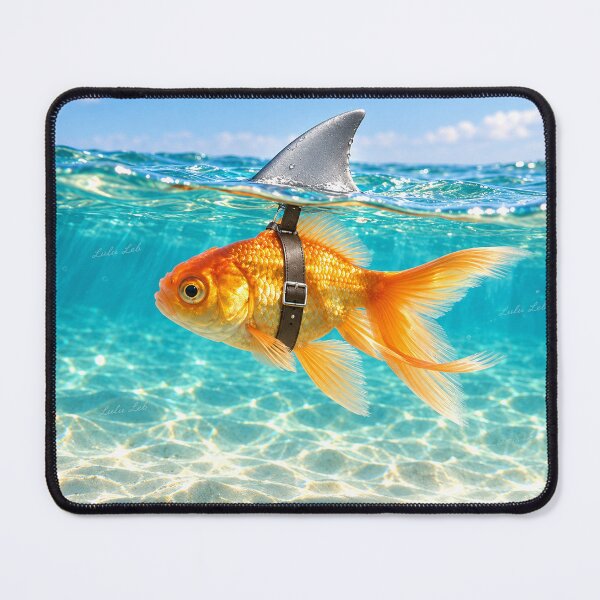 Item preview,  Small Fish, Big Confidence – Goldfish with Shark Fin designed and sold by LuluLeb.