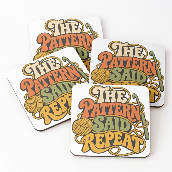 Item preview, The Pattern Said Repeat – Funny Retro Crochet Design designed and sold by Golden Era Studio.