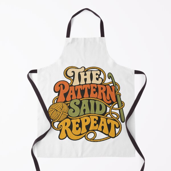 Item preview, The Pattern Said Repeat – Funny Retro Crochet Design designed and sold by Golden Era Studio.