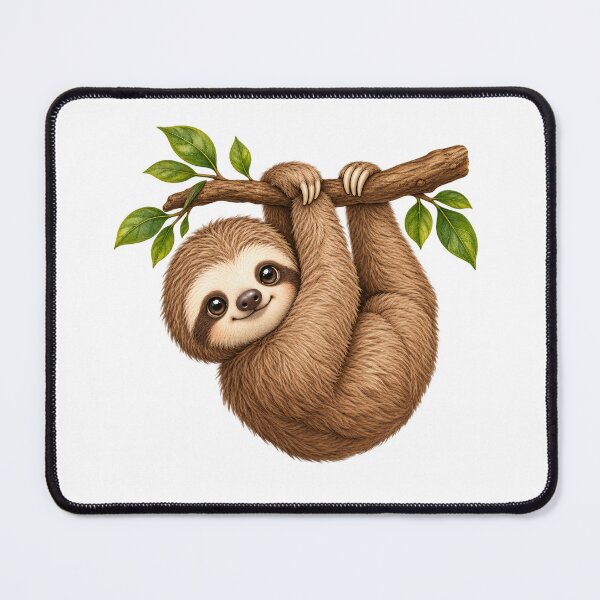 Item preview, Cute Sloth Hanging from a Tree – Adorable Animal Art designed and sold by Appu6667.