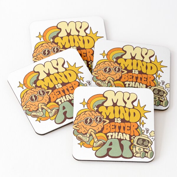 Item preview, My Mind Is Better Than AI Funny Brain Retro Design designed and sold by RDproject.
