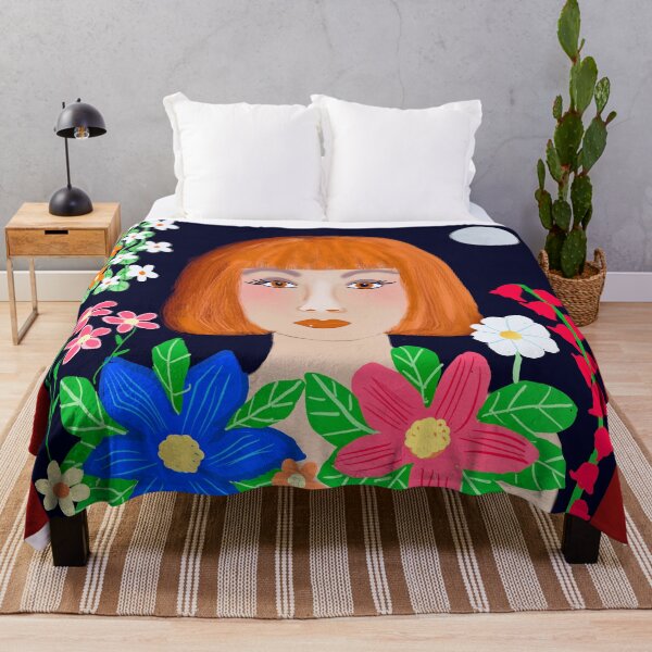 Item preview, Portrait with Vibrant Floral Background designed and sold by Elaine M Hayward .